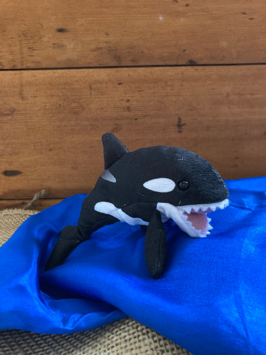 Soft Toy Finger Puppet - ORCA (Killer Whale)