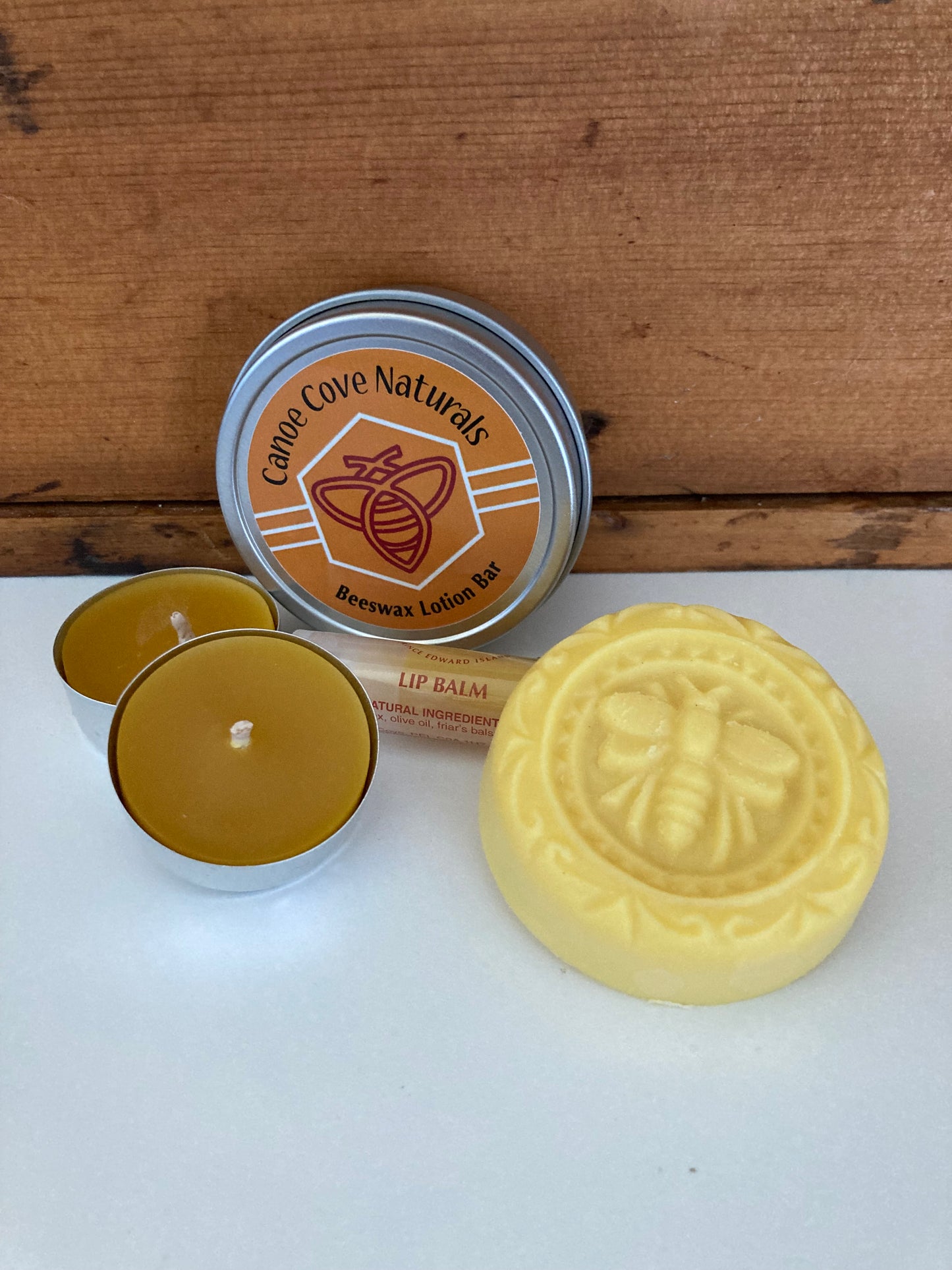 Beeswax Canoe Cove LUXURY CARE KIT, with 2 Tealight Candles - EcoHome