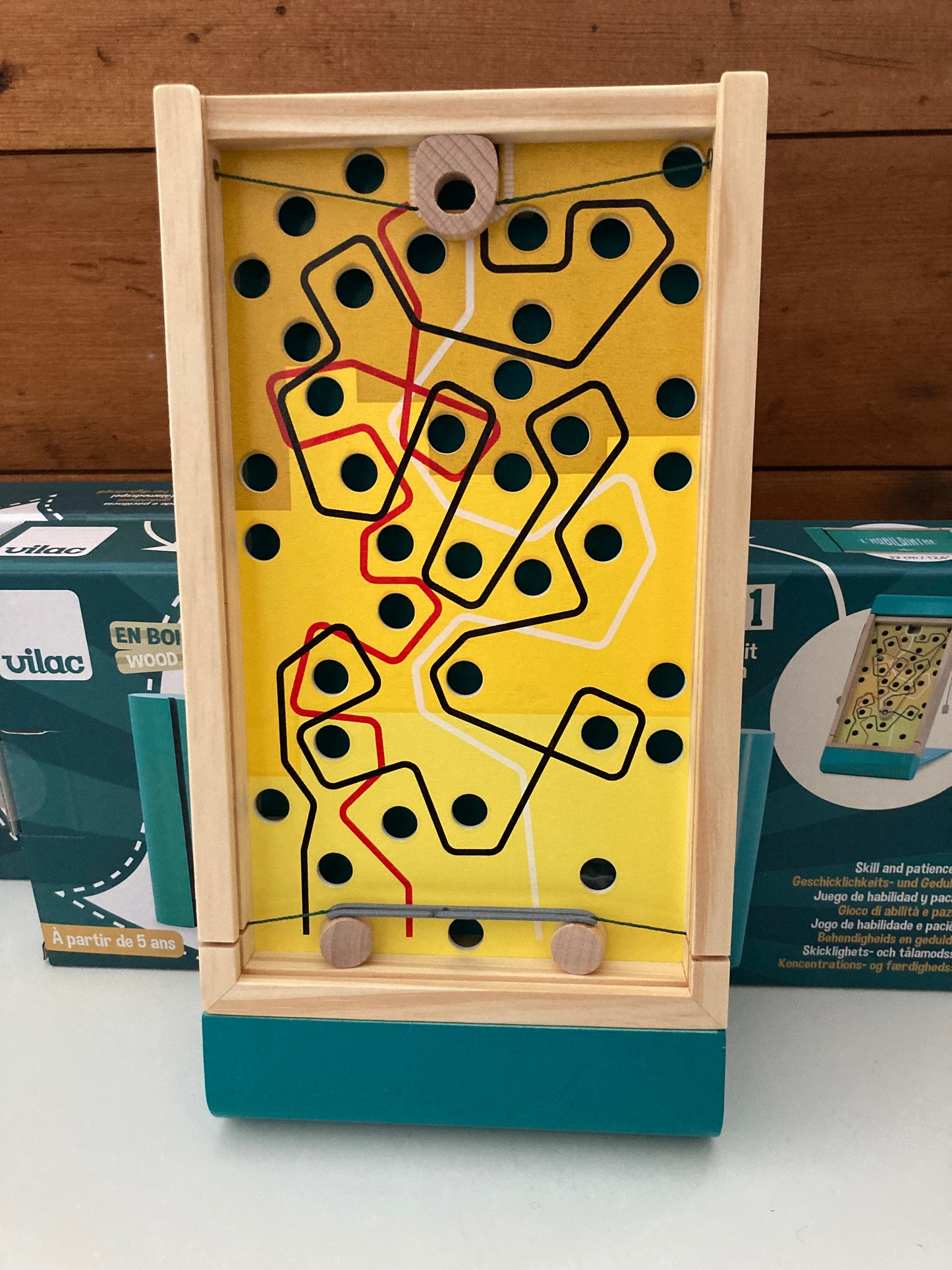 Wooden Family Game - LABYRINTH SKILL GAME! "Two-games-in-One"