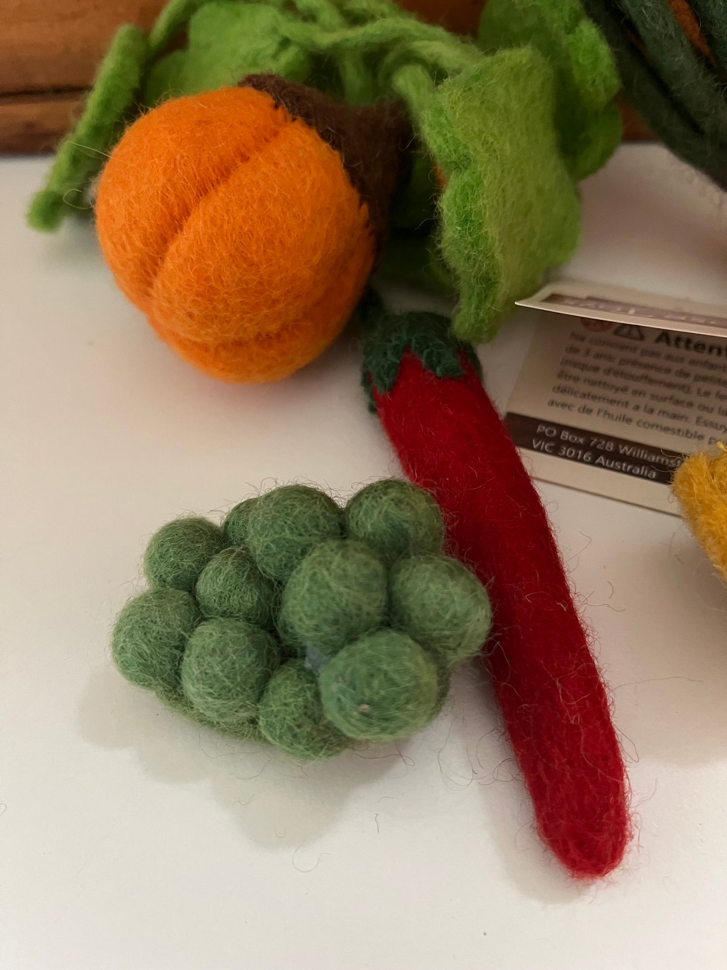 Kitchen Play Food - ENSEMBLE DE LÉGUMES en laine, 5 légumes !