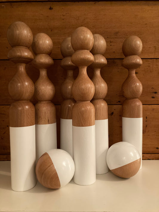 Jeu en bois - Coffret QUILLES BLANCHES BOWLING