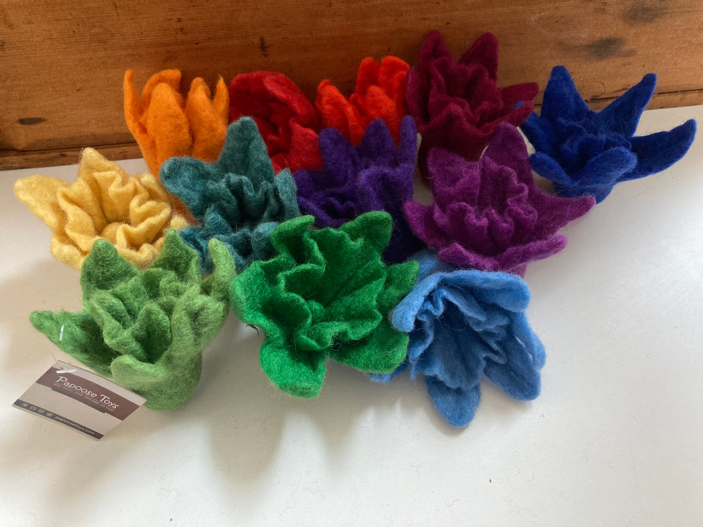 Wool Felted Toy - RAINBOW DAFFODILS... all 12!!