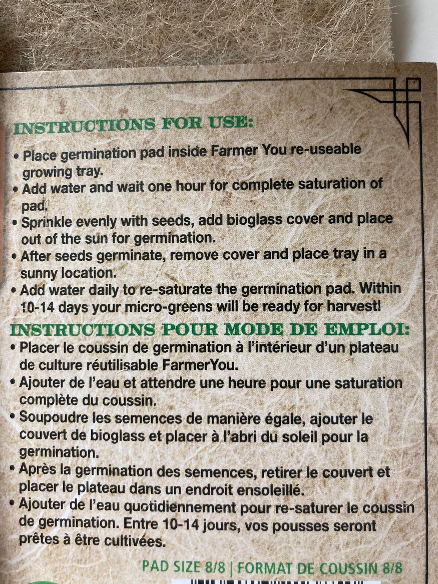 KIT DE DÉMARRAGE DE SEMENCES Ensemble avec 4 PADS SUPPLÉMENTAIRES (Tout ce dont vous avez besoin)