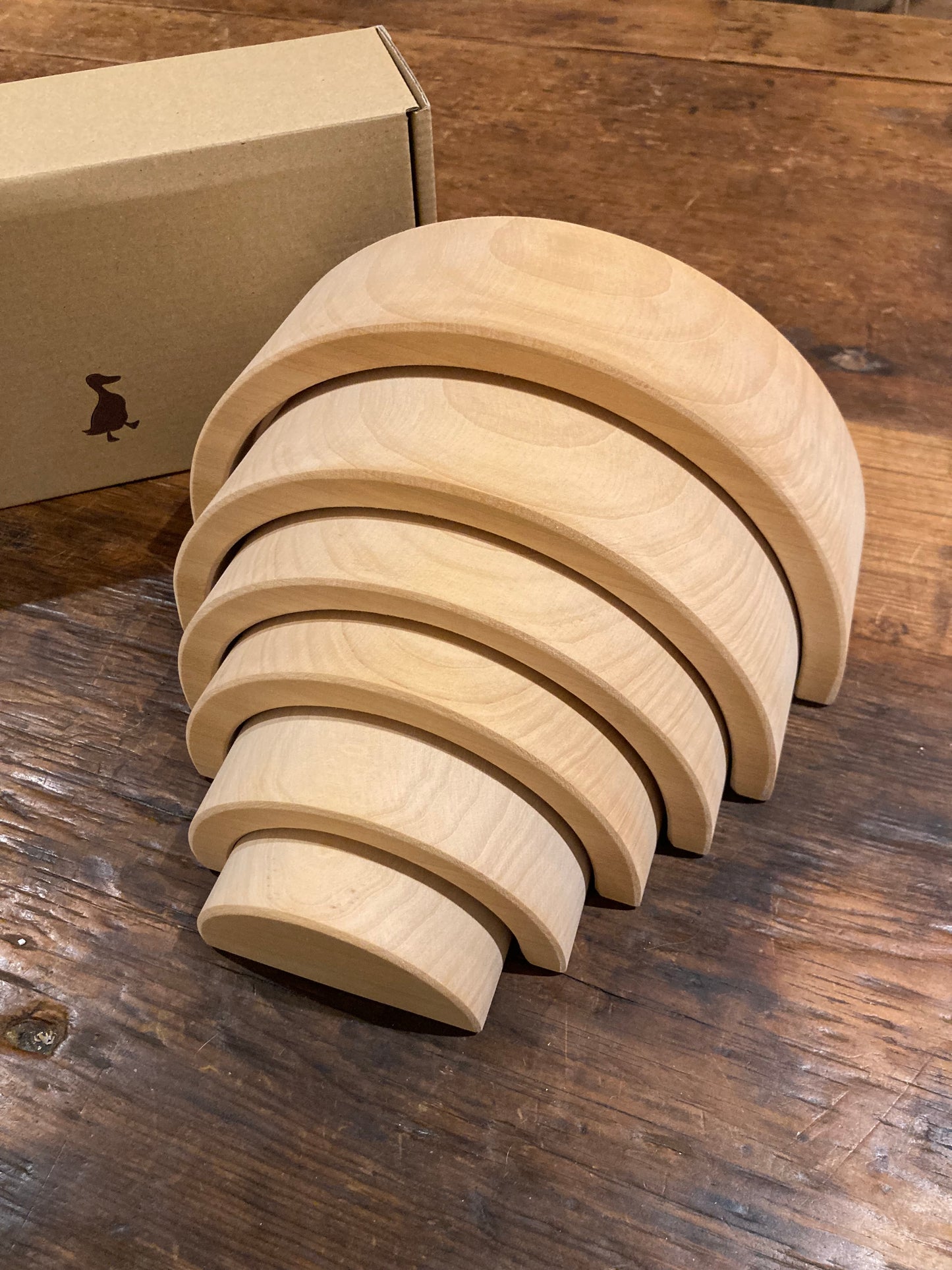 Wooden Toy - LARGE NESTING TUNNEL, Natural Wood