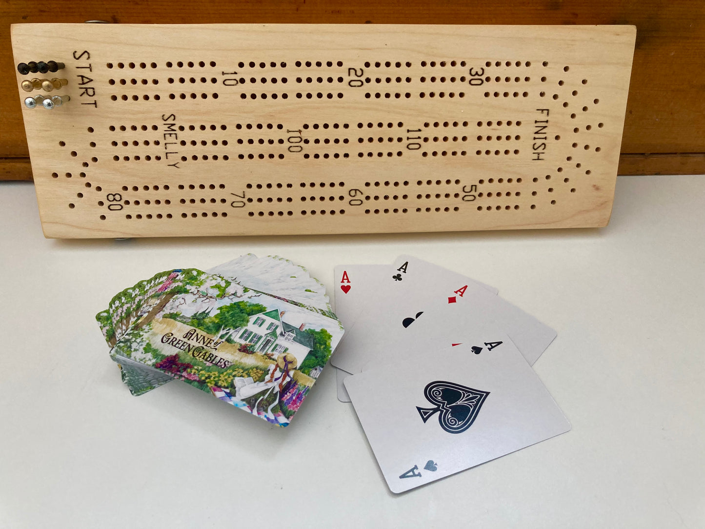 Wooden Family Game Set - CRIBBAGE, Board & Deck of Cards - 2 choices!
