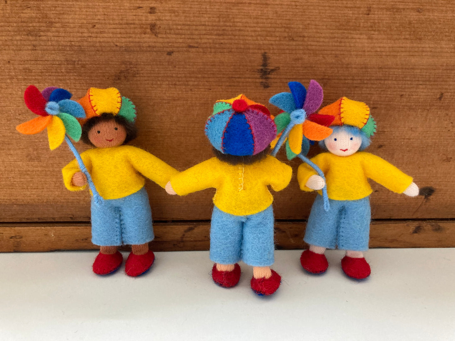Dollhouse Waldorf Little Doll - RAINBOW!