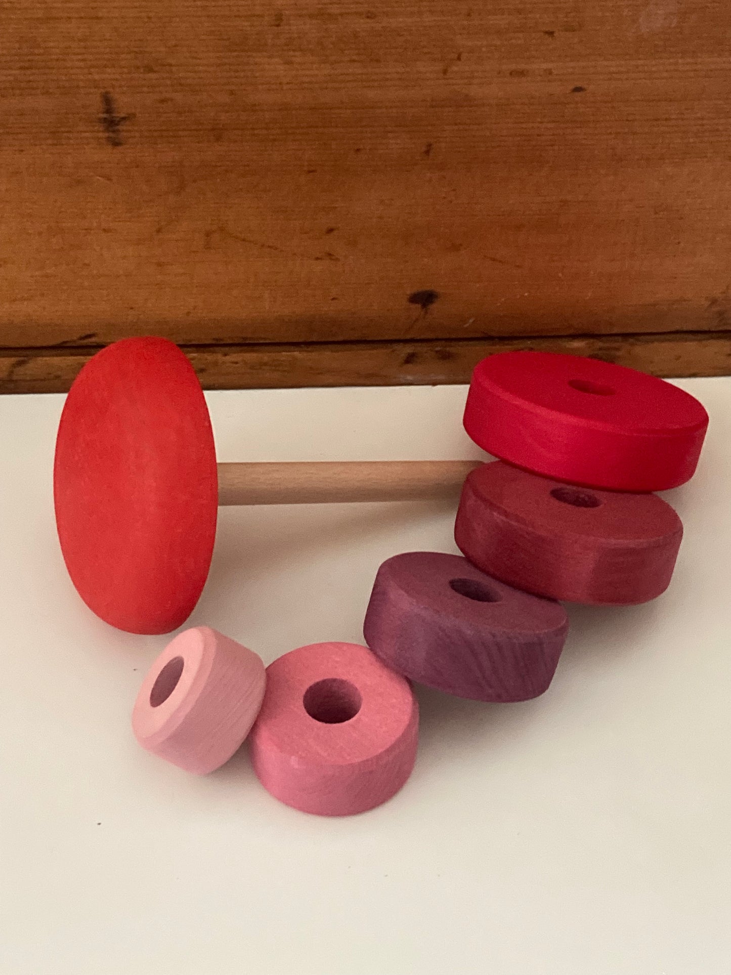 Wooden Toy, Baby - Grimm's STACKING WOBBLY TOWER, 6 pieces!