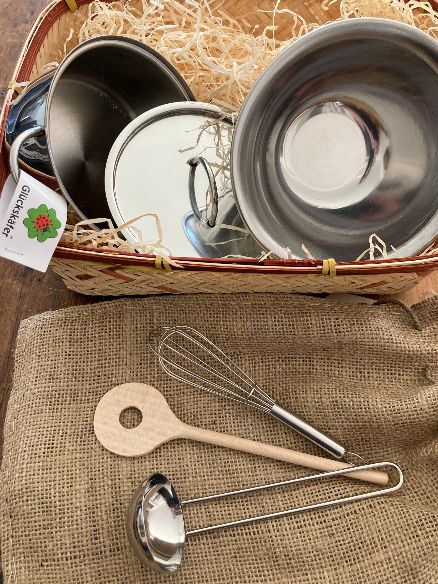 Keeping House - Kitchen STAINLESS COOKING POT, BOWL and UTENSILS