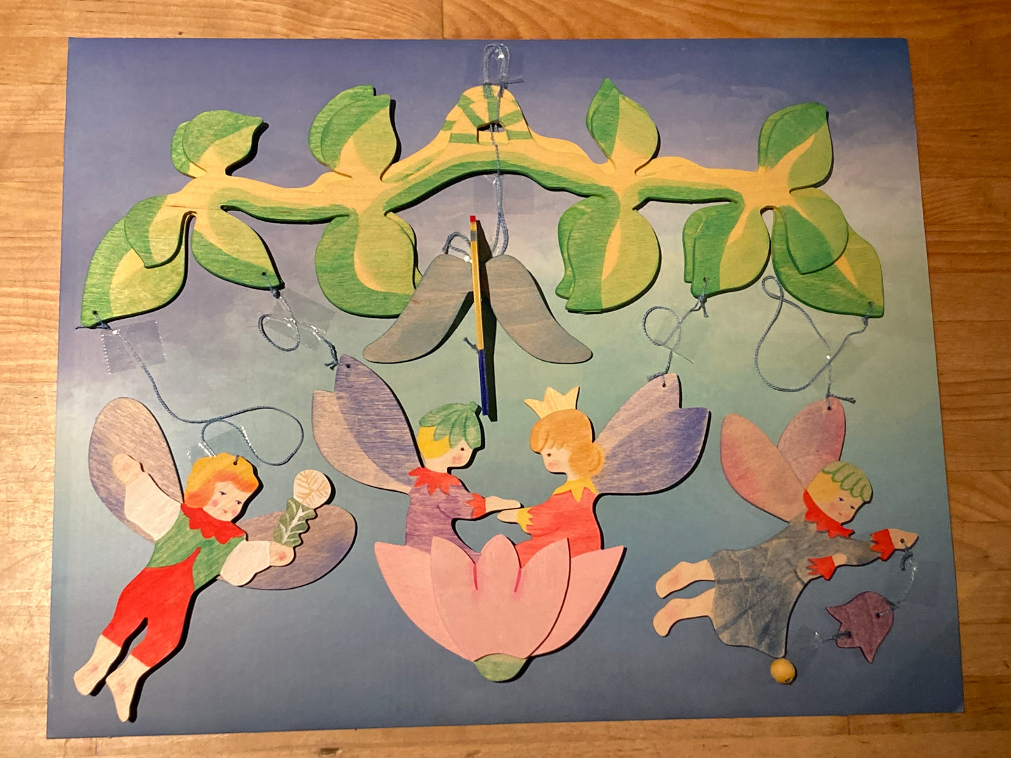Wooden Mobile for Baby's Room - FLOWER FAIRIES