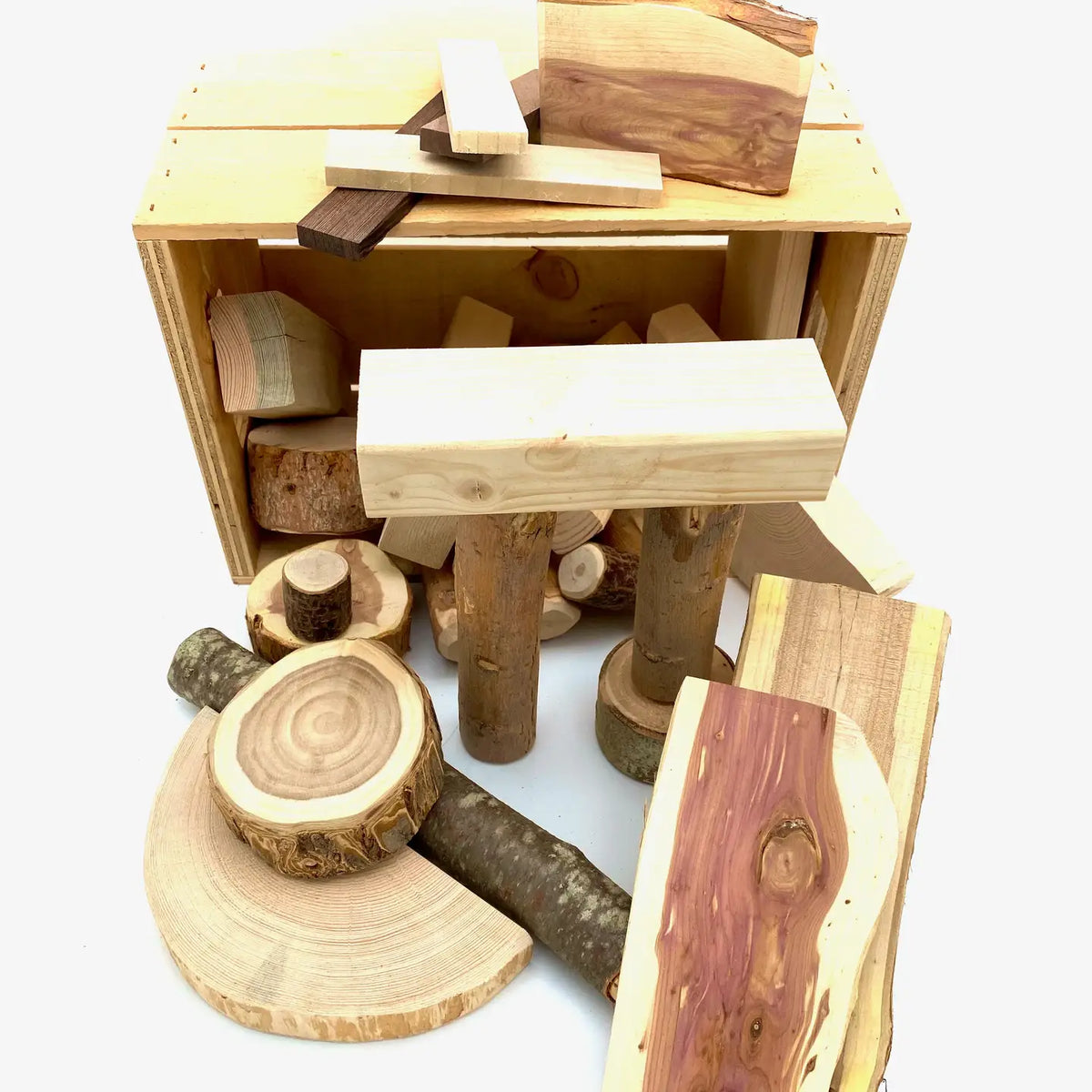 Wooden BLOCKS, in a wooden crate!