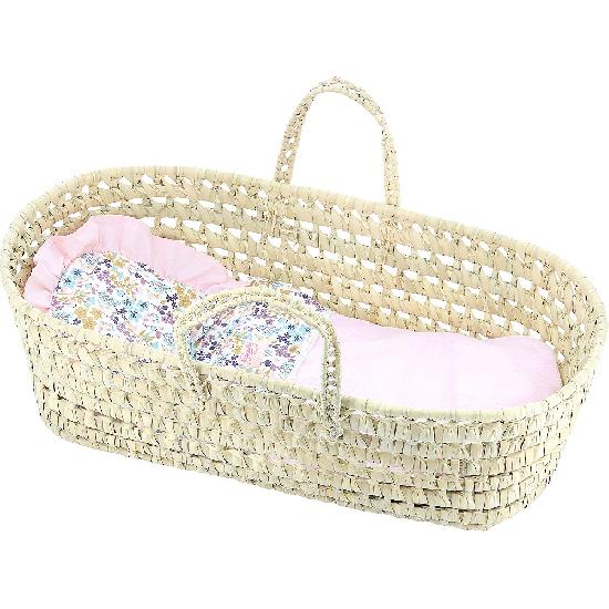 Dolls and Dollhouse Play - MOSES BASKET, 50cm, with BEDDING!