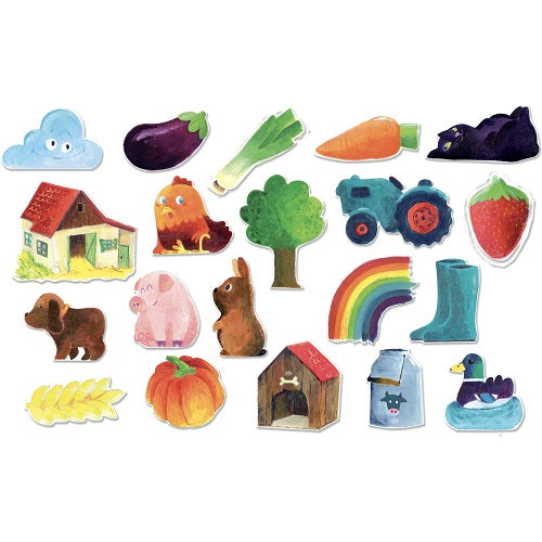 Acivity Set - Wooden MAGNETS, "On the Farm", 20 magnets!