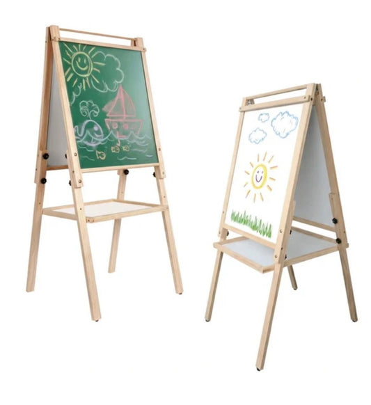 ART EASEL for Children, Wooden frame with BLACKBOAD