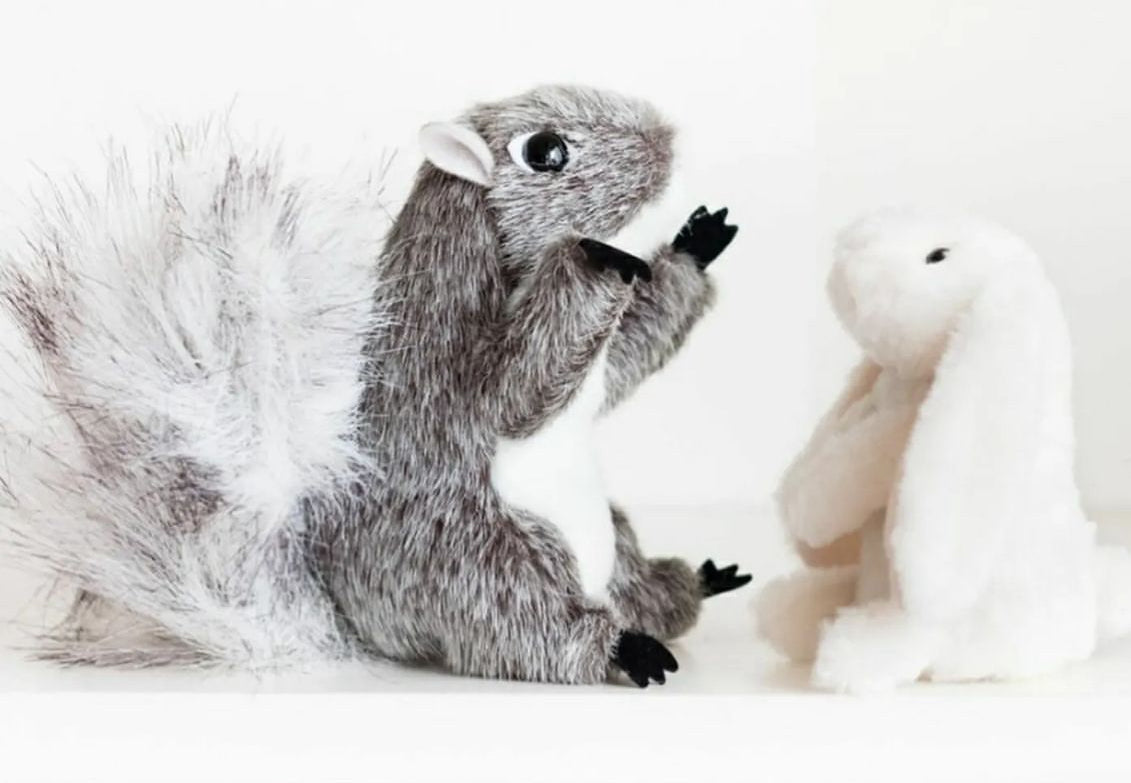 Soft Toy Finger Puppet - GREY SQUIRREL