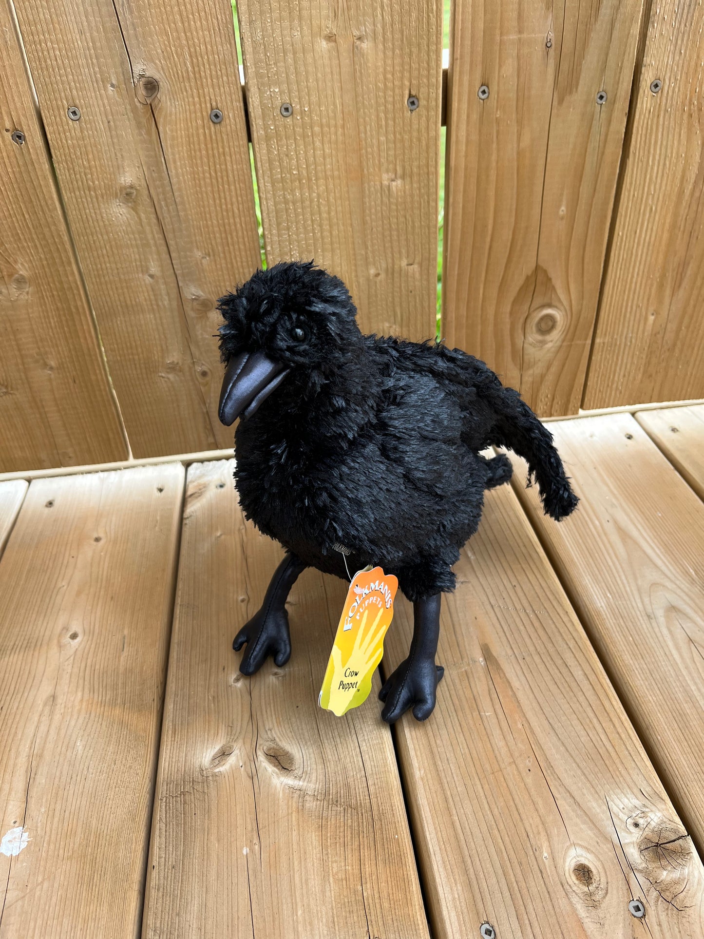 Soft Puppet Toy - Black CROW (RAVEN)🐦‍⬛ Hand Puppet, Large