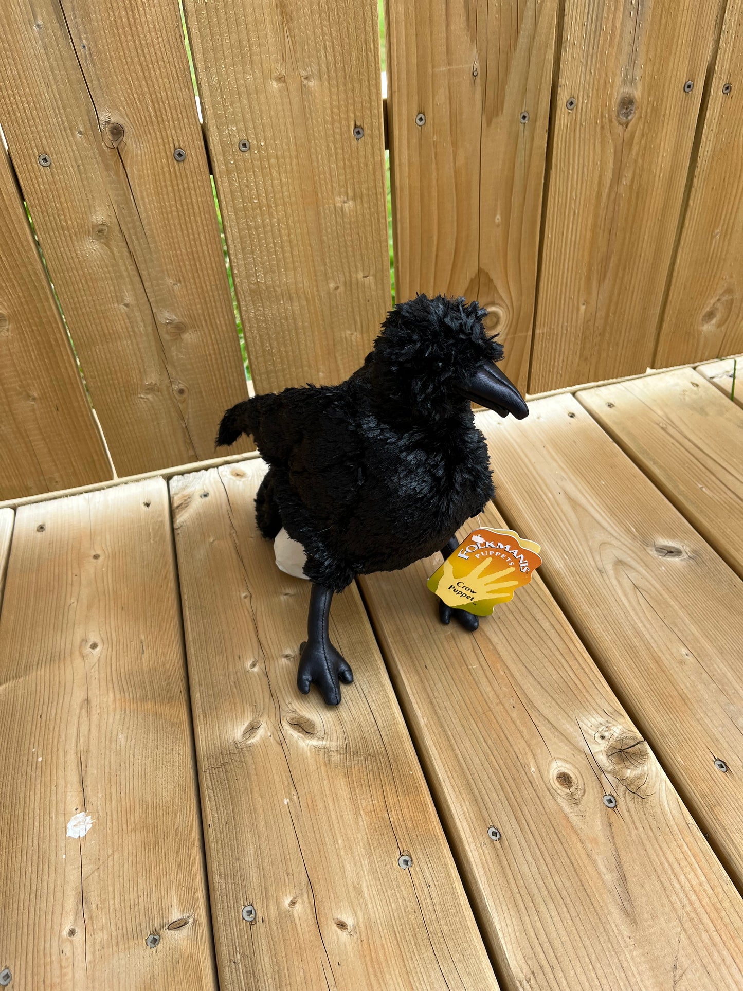 Soft Puppet Toy - Black CROW (RAVEN)🐦‍⬛ Hand Puppet, Large