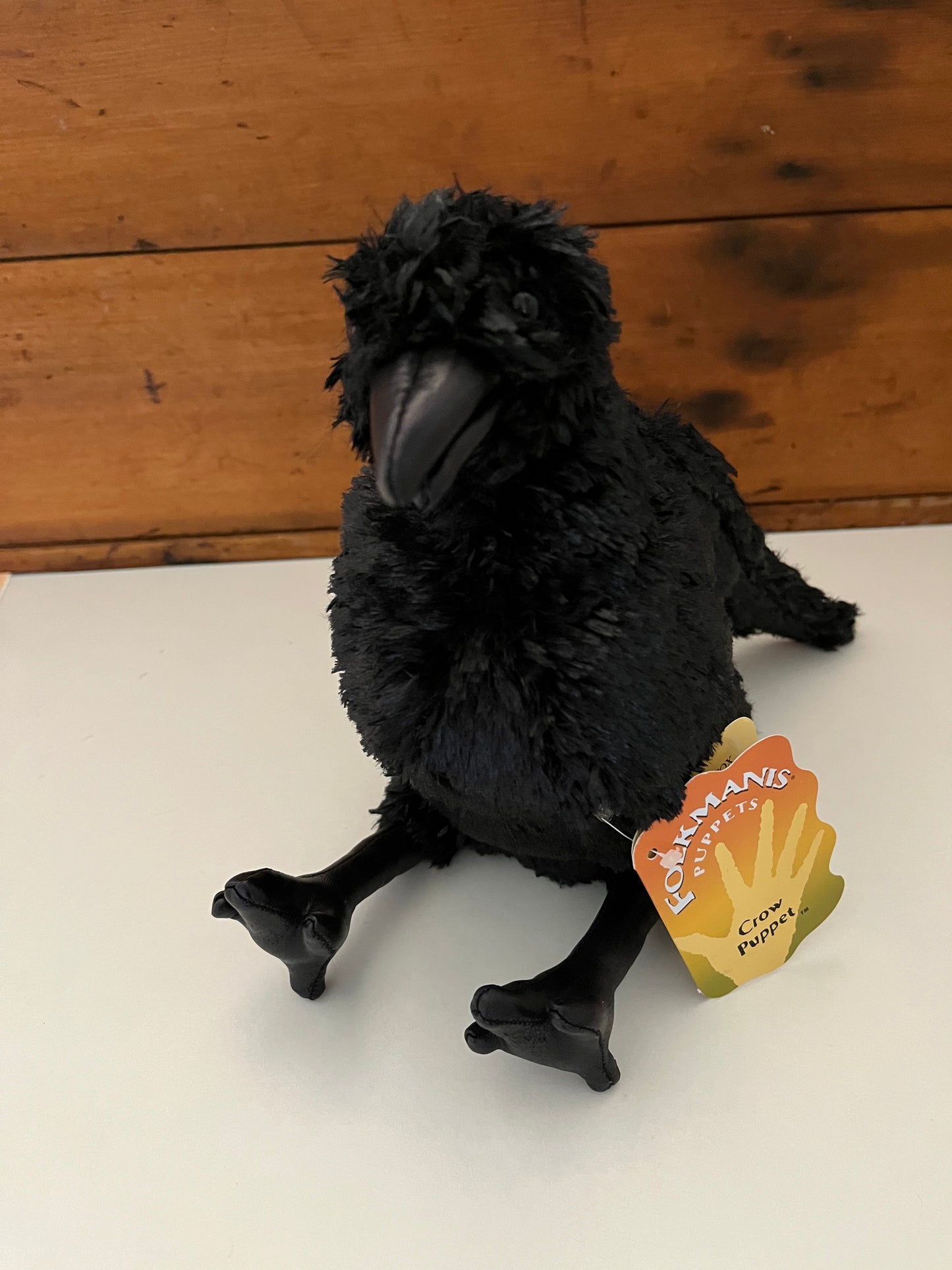 Soft Puppet Toy - Black CROW (RAVEN)🐦‍⬛ Hand Puppet, Large