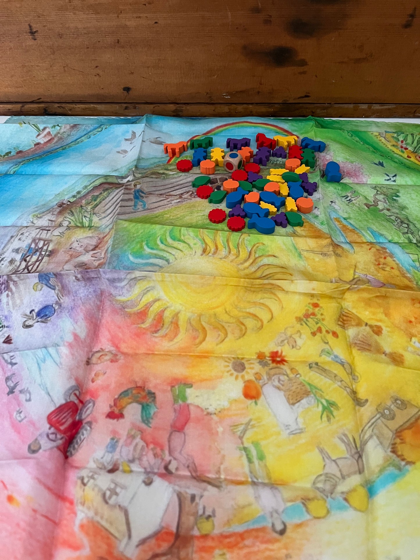 Wooden Family Game - AROUND THE YEAR FARM GAME, 49 pieces!