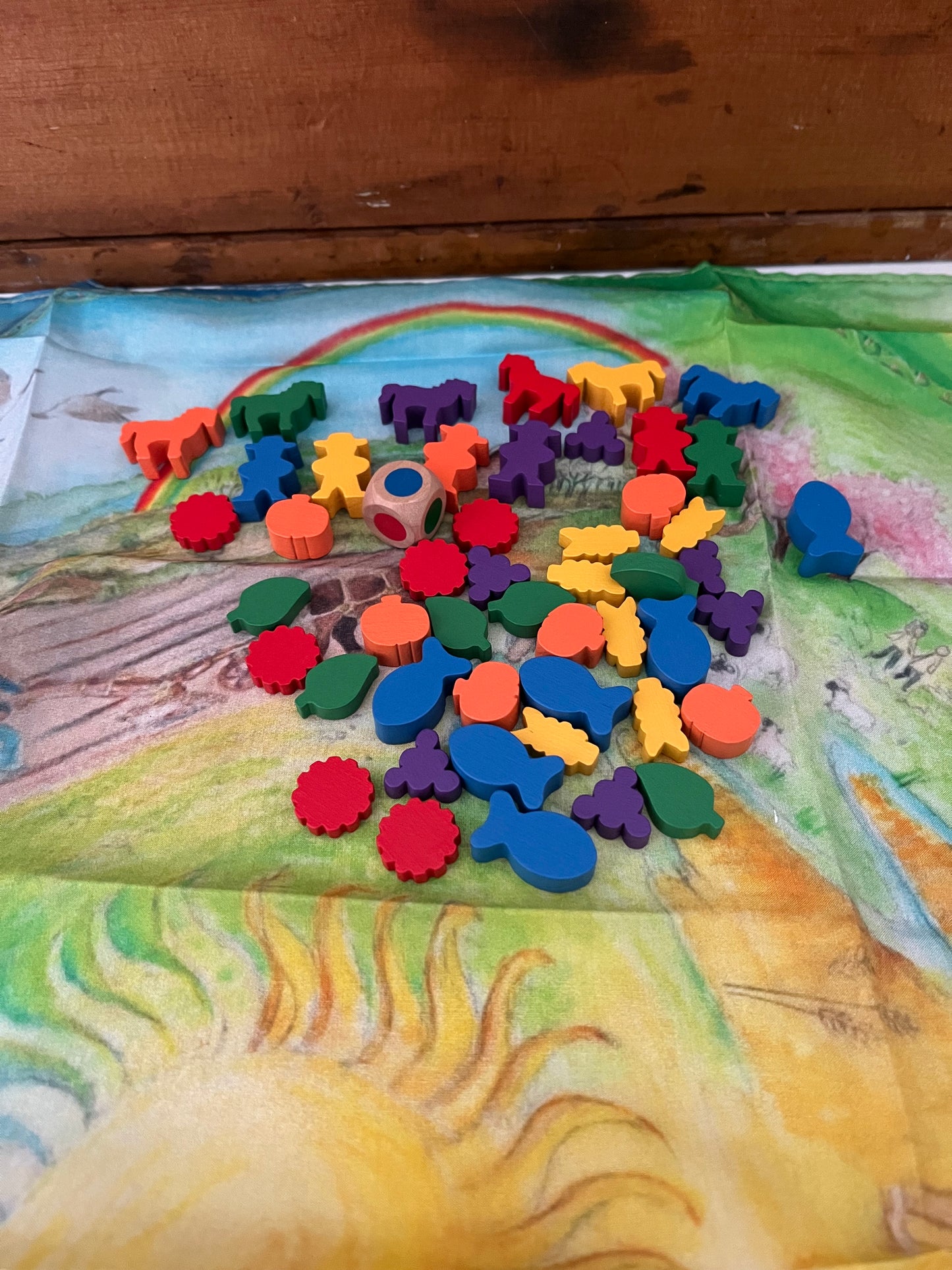 Wooden Family Game - AROUND THE YEAR FARM GAME, 49 pieces!