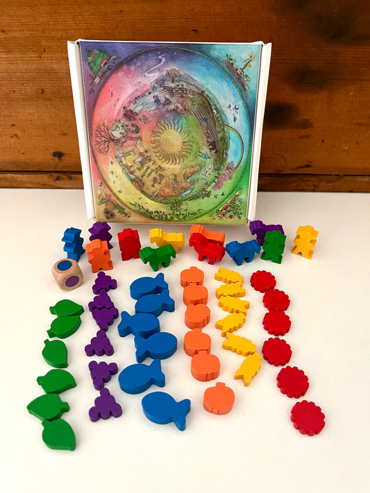Wooden Family Game - AROUND THE YEAR FARM GAME, 49 pieces!