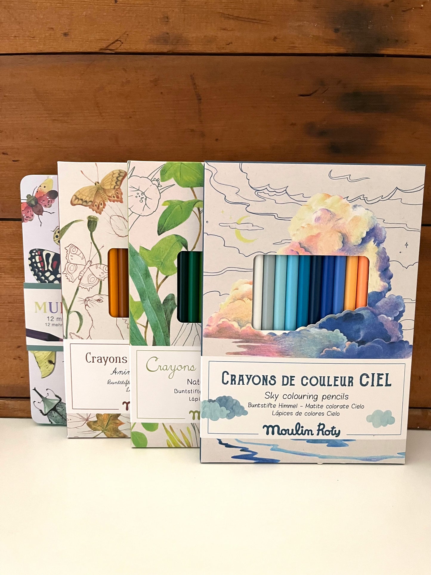 Colouring Pencils, Art - 12 NATURE COLOURS, with 3 colouring cards