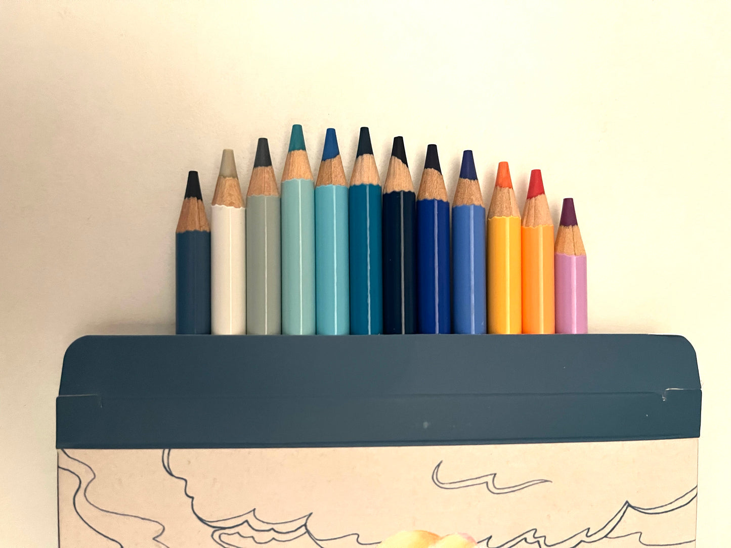 Colouring Pencils, Art - 12 SKY COLOURING PENCILS, with 3 colouring cards