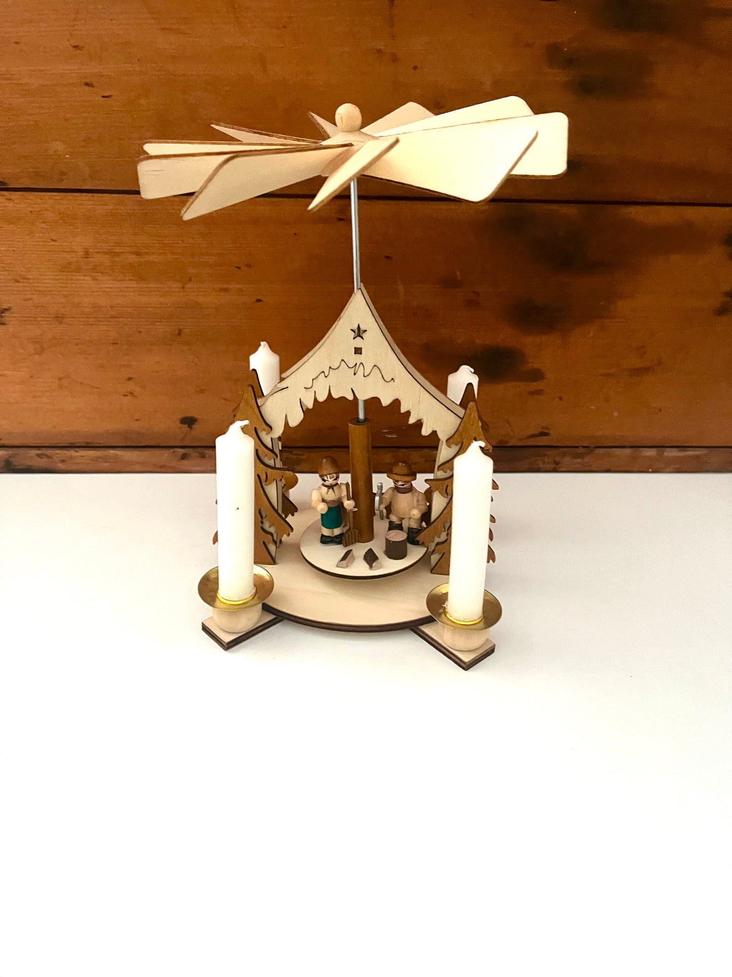 Beeswax Candle Wooden Carousel - ANGELS, with 25 Candles!