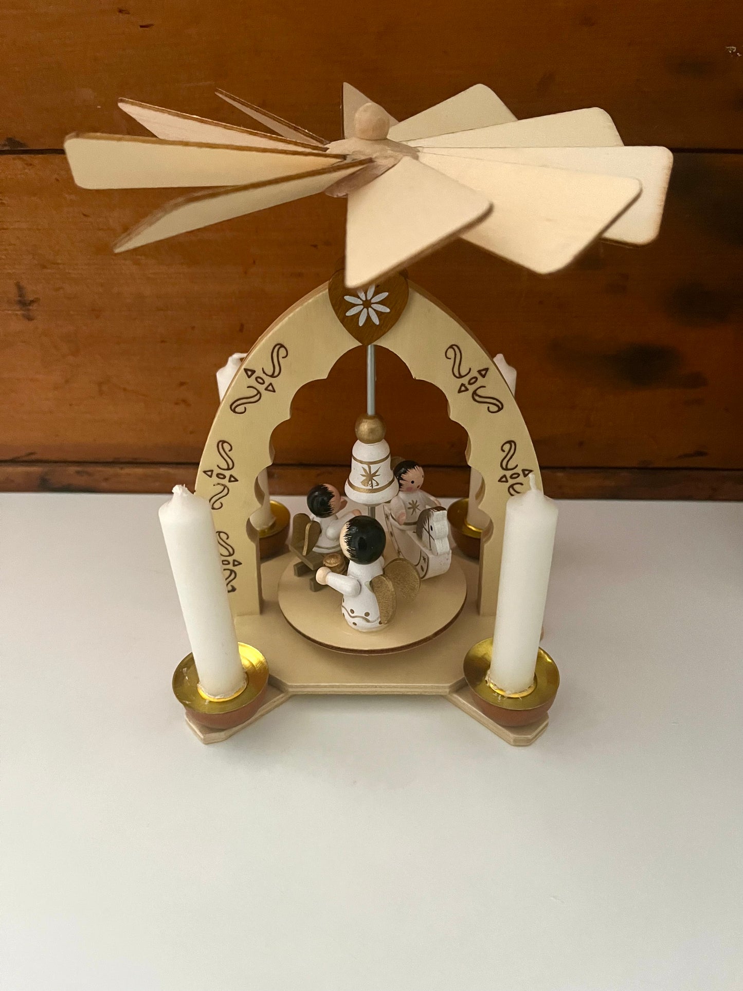 Beeswax Candle Wooden Carousel - ANGELS, with 25 Candles!