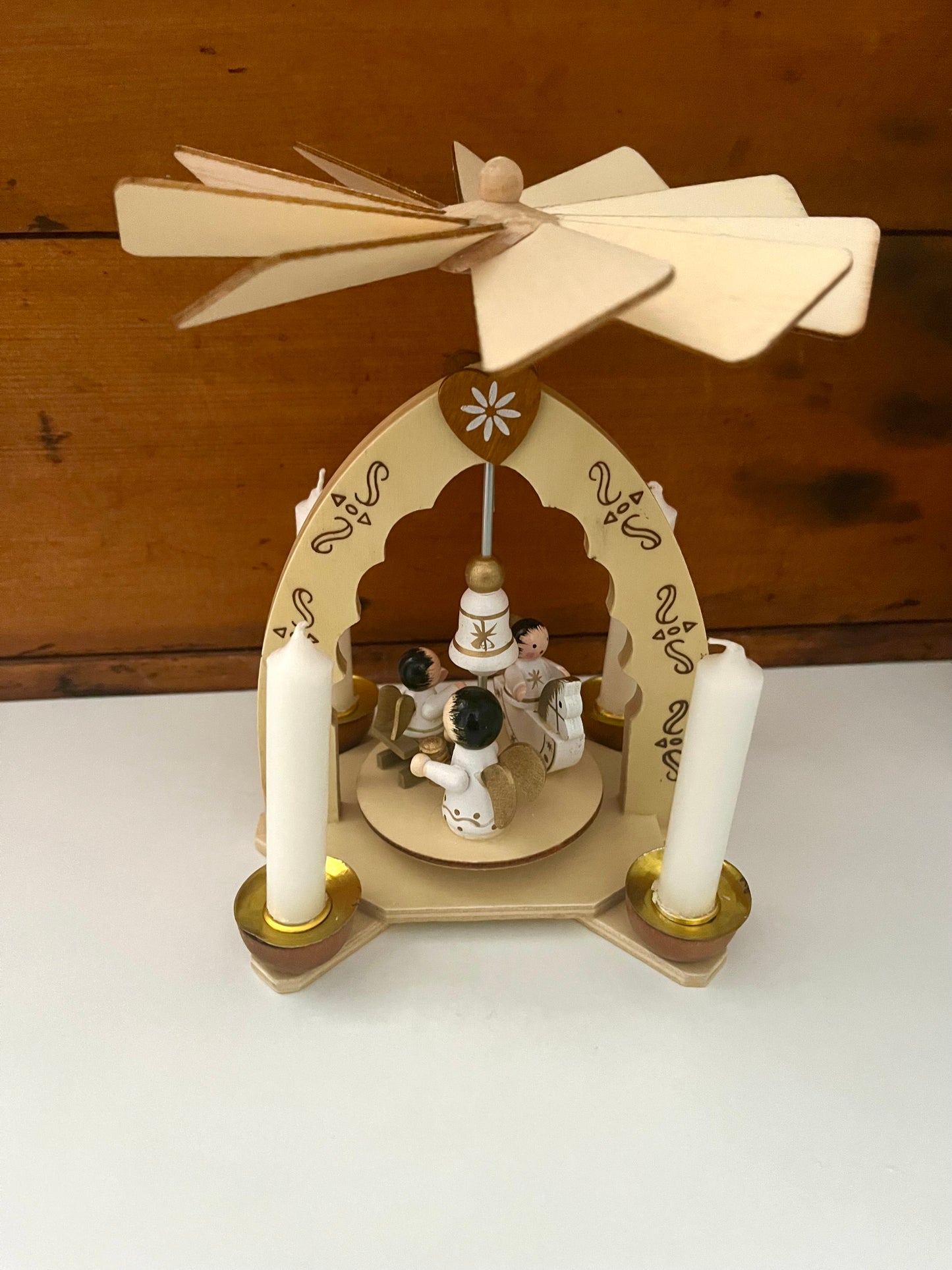 Beeswax Candle Wooden Carousel - ANGELS, with 25 Candles!