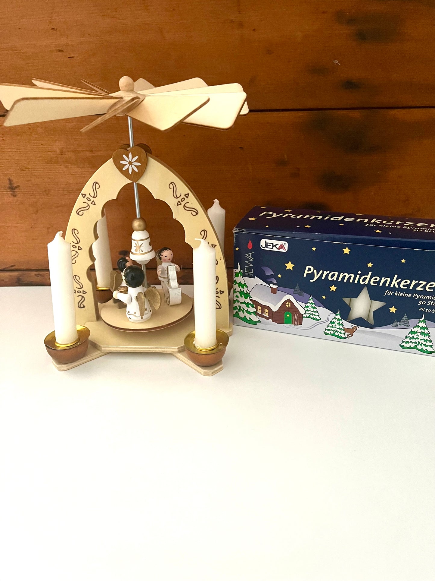 Beeswax Candle Wooden Carousel - ANGELS, with 25 Candles!