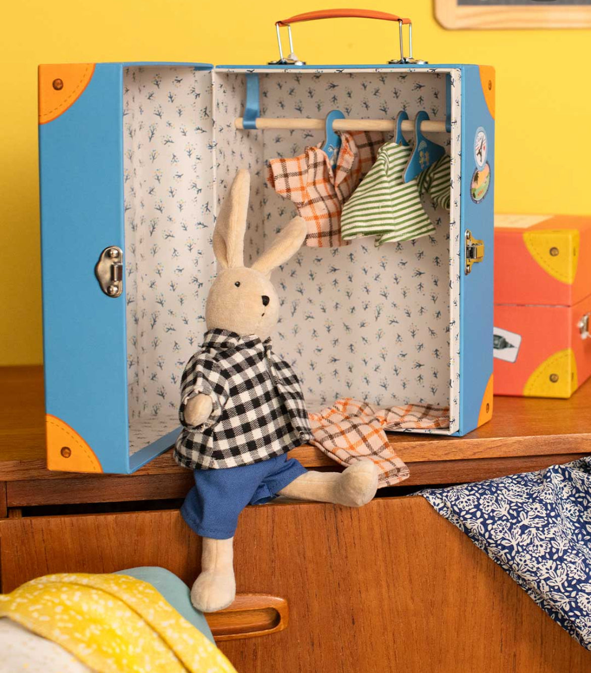 Soft Rag Doll - MOUSE DOLL with CLOTHES and CARRYING CASE