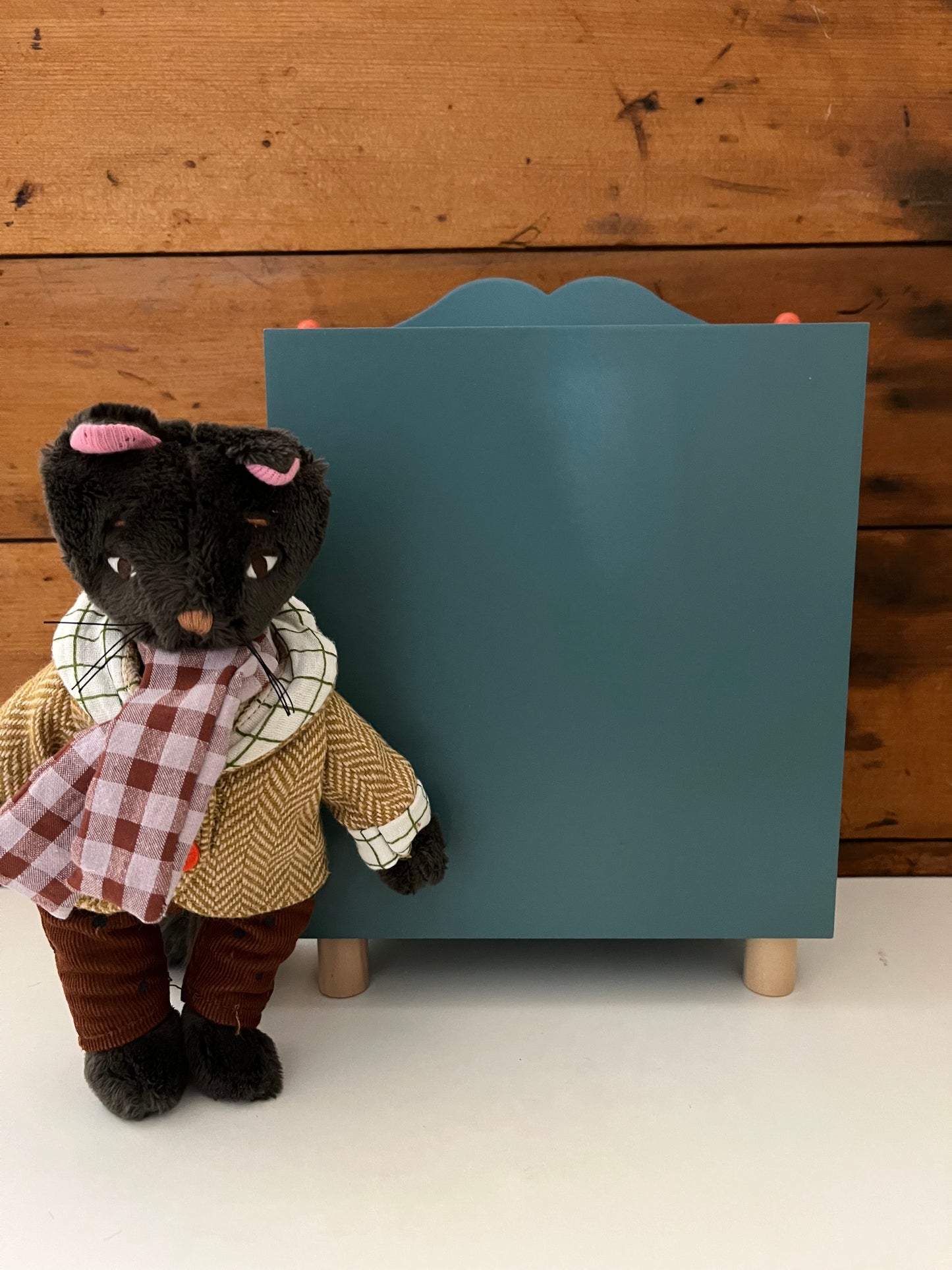 Doll Furniture - Les Minouchkas WOODEN WARDROBE, with 3 hangers