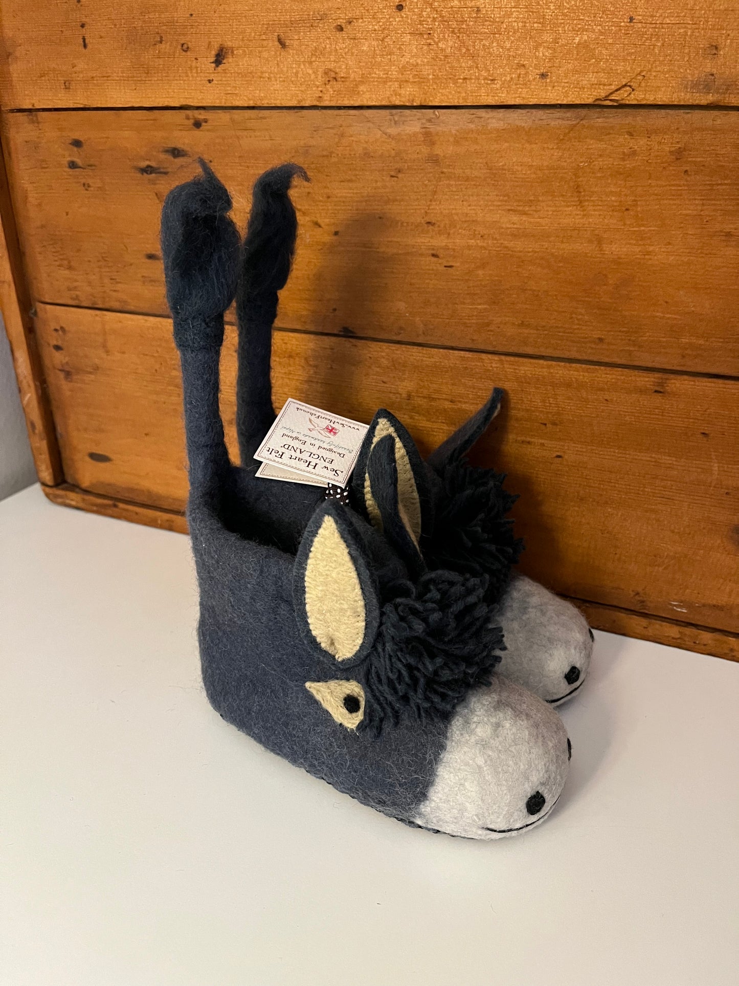Children’s Wool Felt SLIPPERS - DARCY DONKEY, 5 sizes