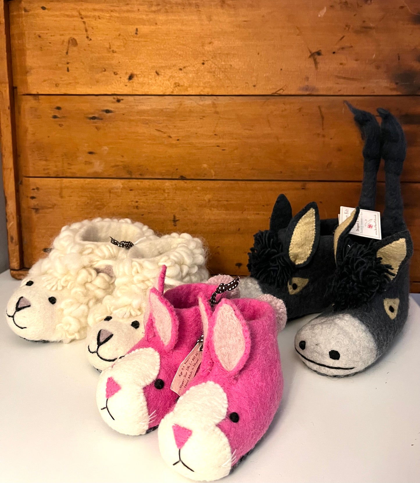 Children’s Wool Felt SLIPPERS - ROSIE RABBIT, 5 sizes