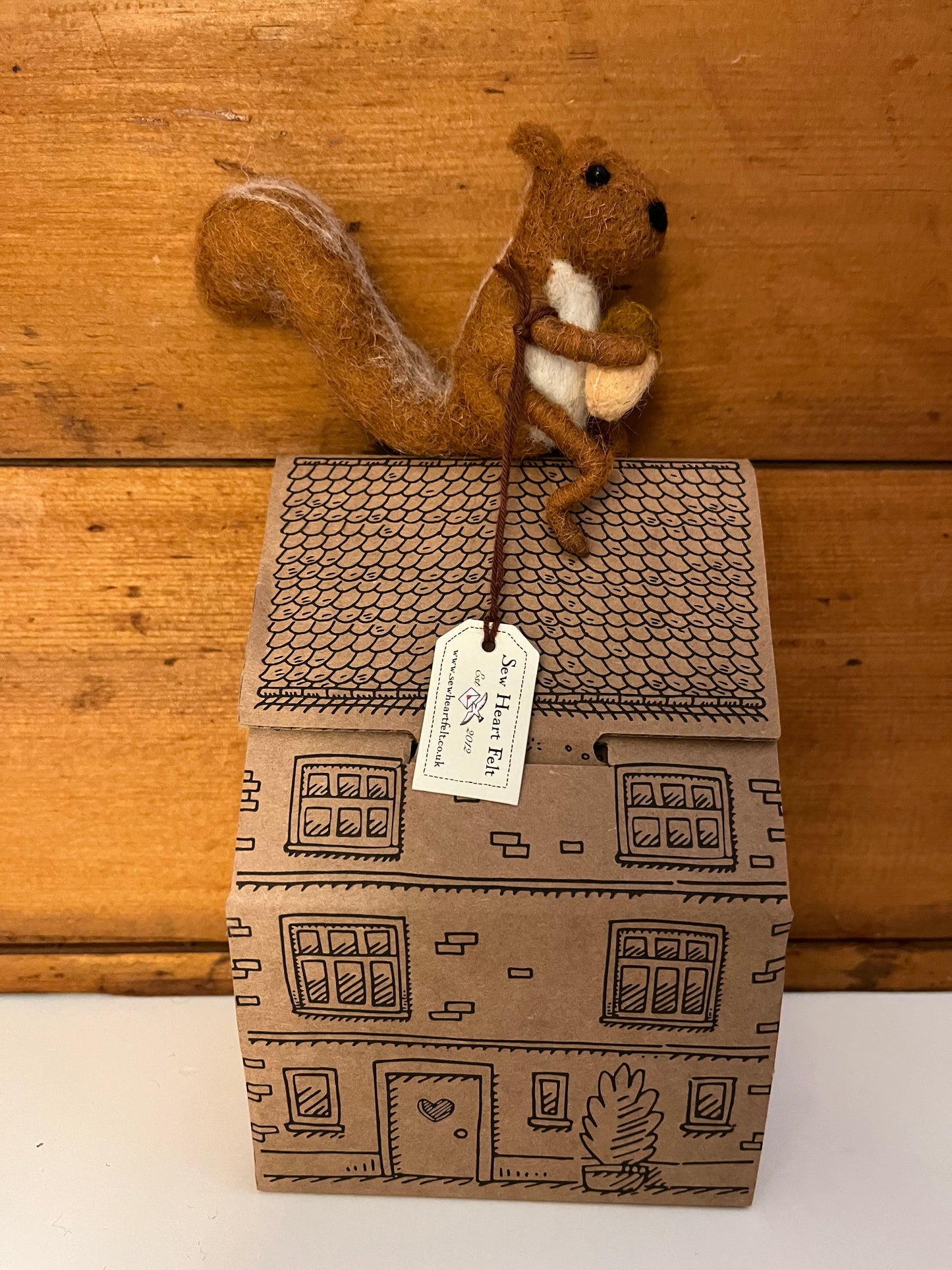 Dollhouse Play - Felted Wool ACORN FAIRY HOUSE, and Felted SQUIRREL!