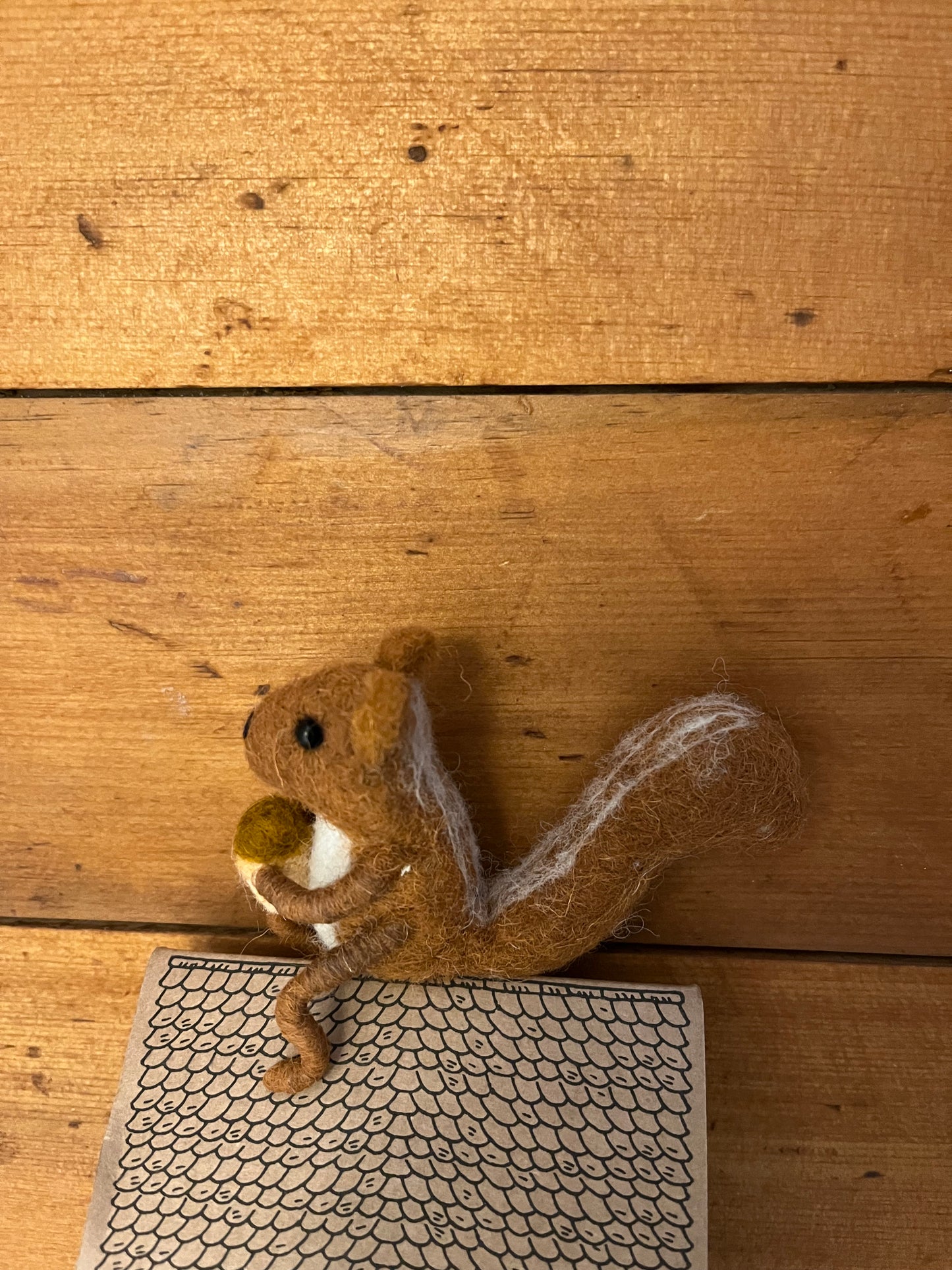 Dollhouse Play - Felted Wool ACORN FAIRY HOUSE, and Felted SQUIRREL!