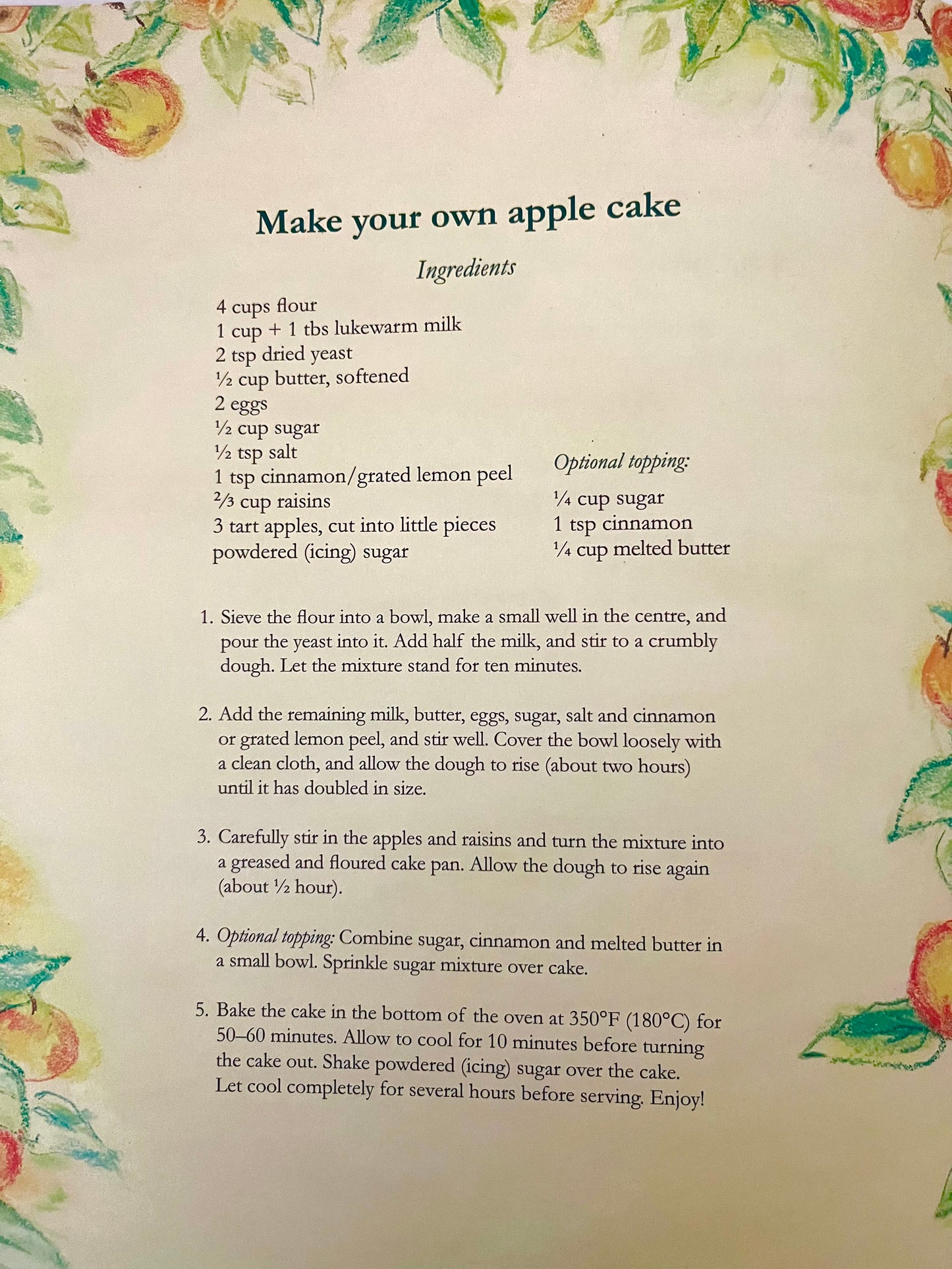 Children’s Picture Book - THE APPLE CAKE