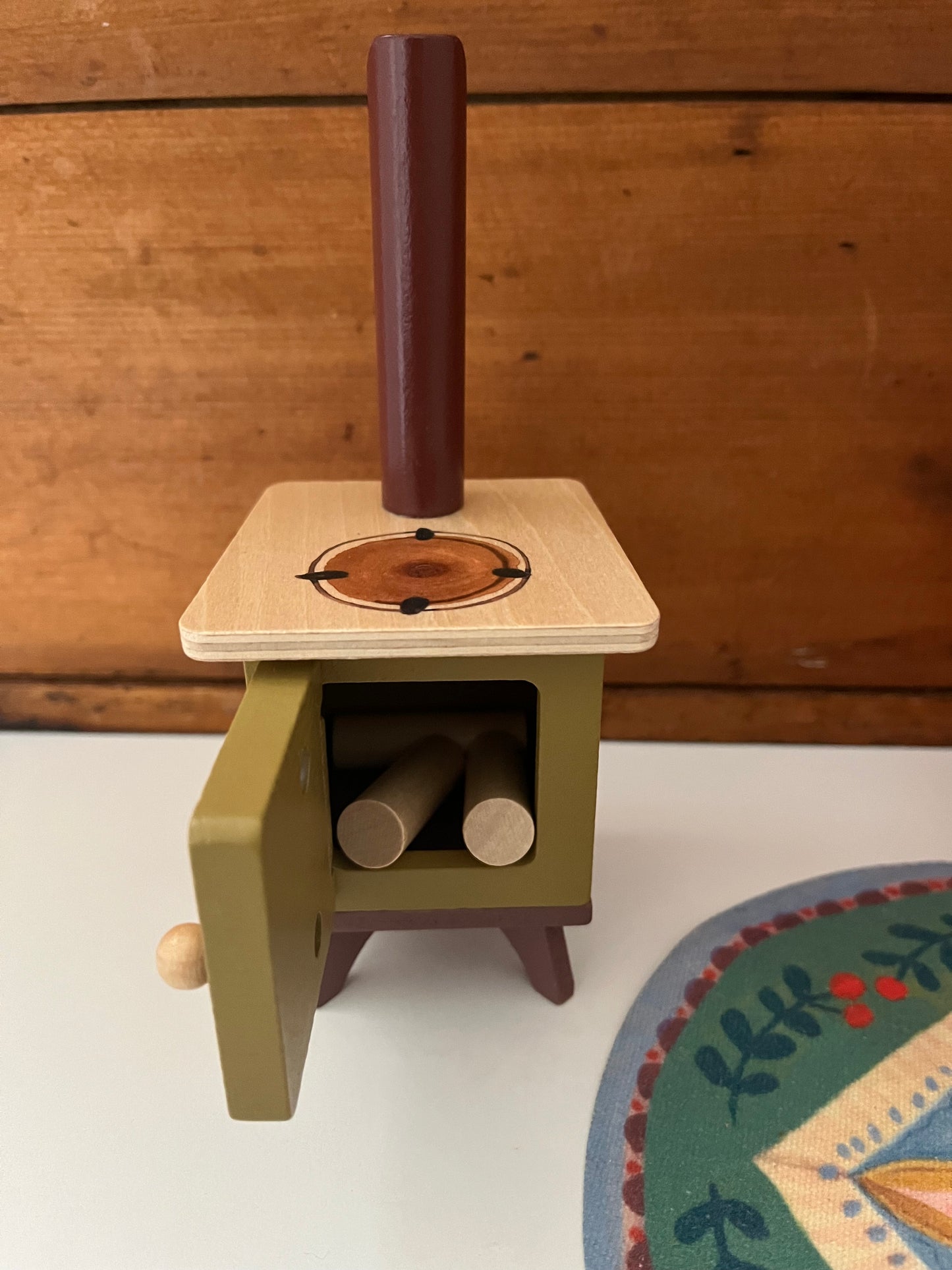 Doll Furniture - Les Minouchkas BY THE FIRE SIDE Set, with ROCKING CHAIR, 6 pieces!