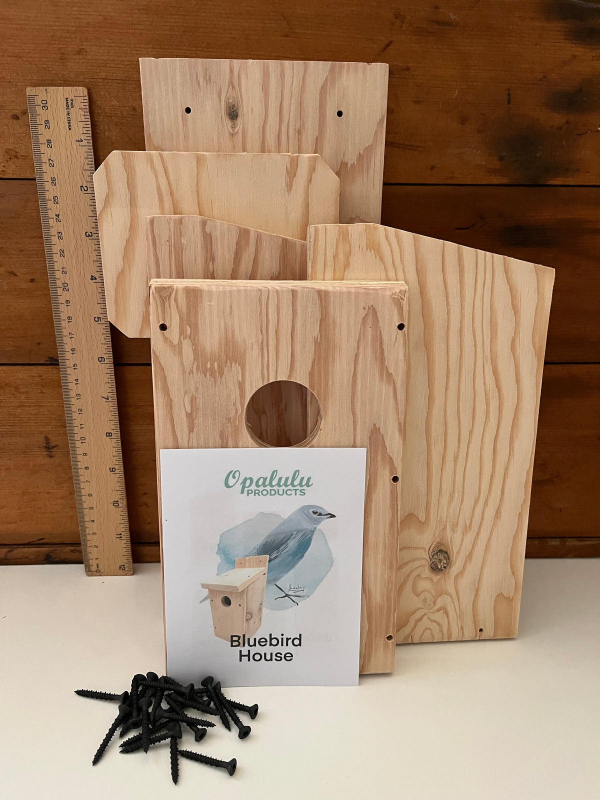 Crafting Kit - Wooden BLUEBIRD 💙 HOUSE, everything you need!