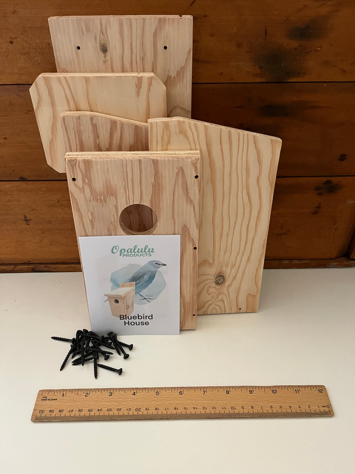 Crafting Kit - Wooden BLUEBIRD 💙 HOUSE, everything you need!