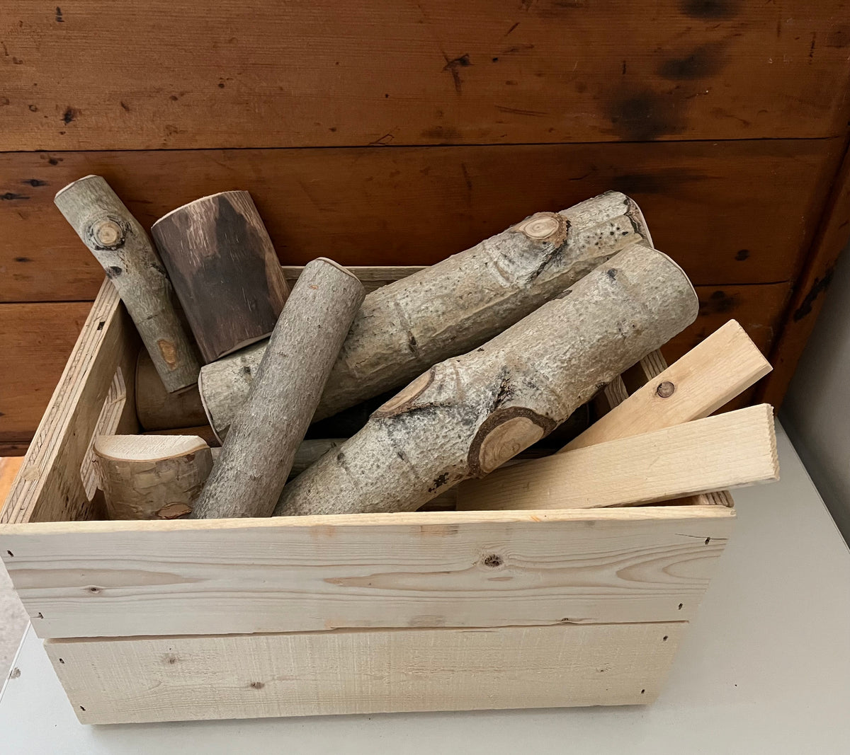 Wooden BLOCKS, in a wooden crate!