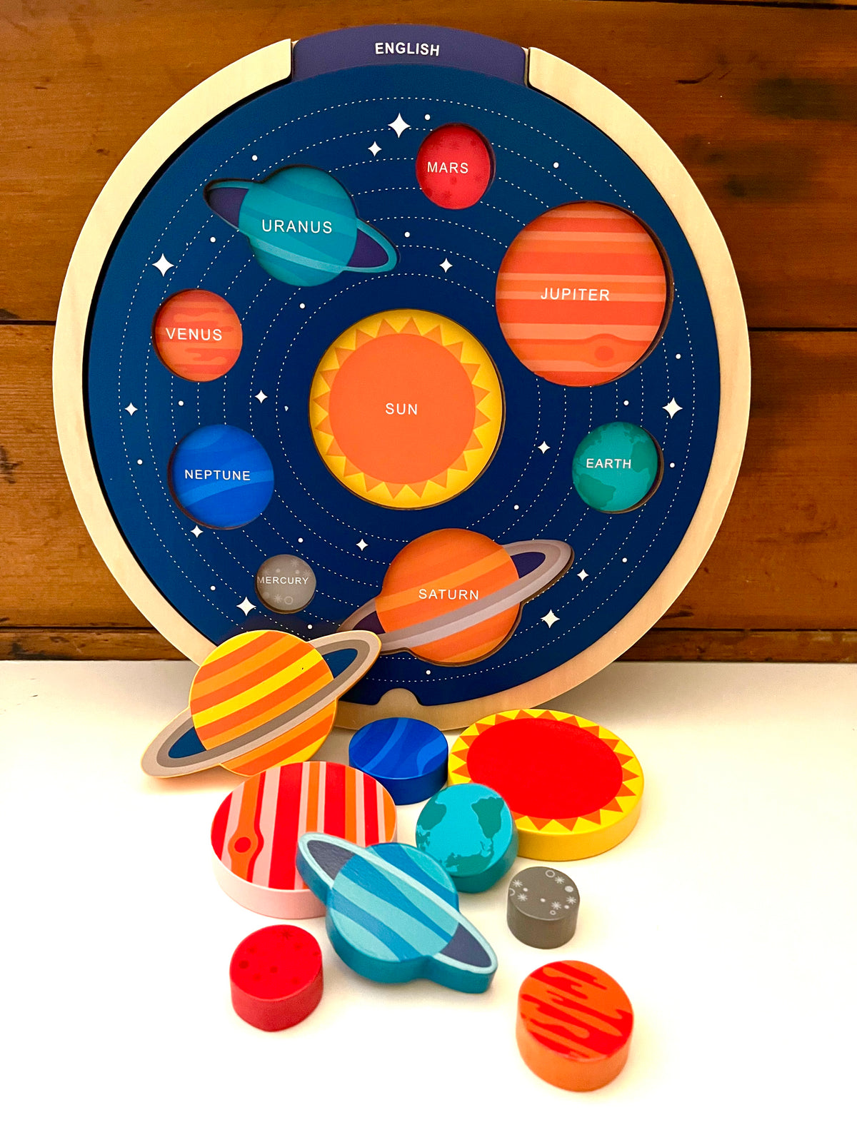 Wooden Puzzle - SOLAR SYSTEM, multi-language PLANETS