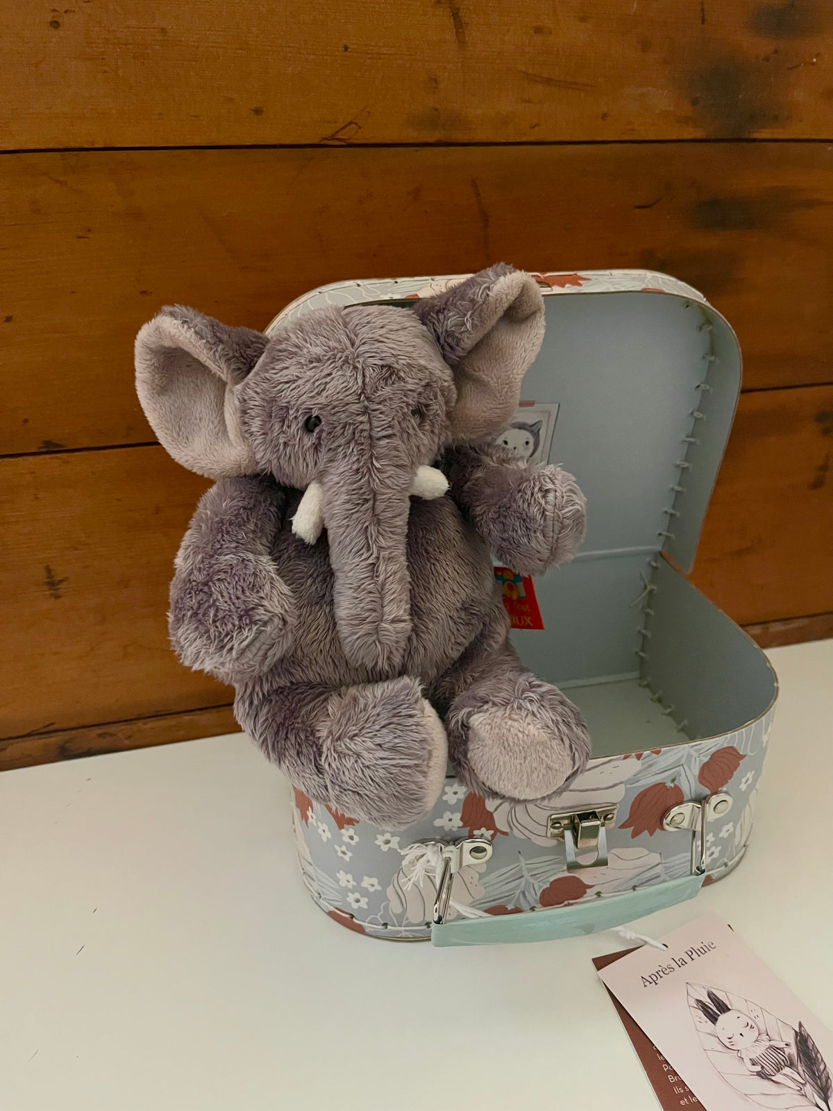 Soft Stuffed Animal Set - ELEPHANT in a SUITCASE!
