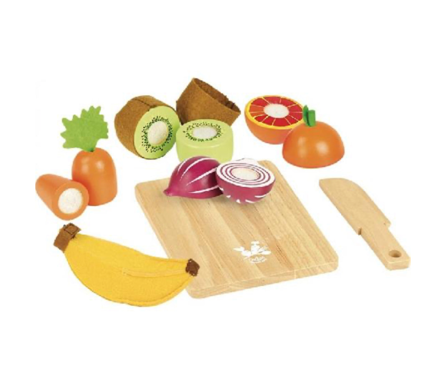 Kitchen Play Food - Wooden CUTTING FRUITS AND VEGETABLES, 15 pieces!