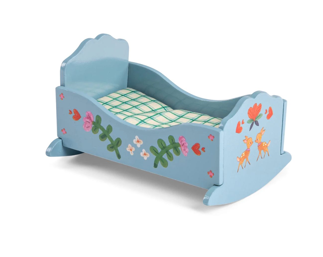 Doll Furniture - Les Minouchkas WOODEN CRADLE, with Mattress
