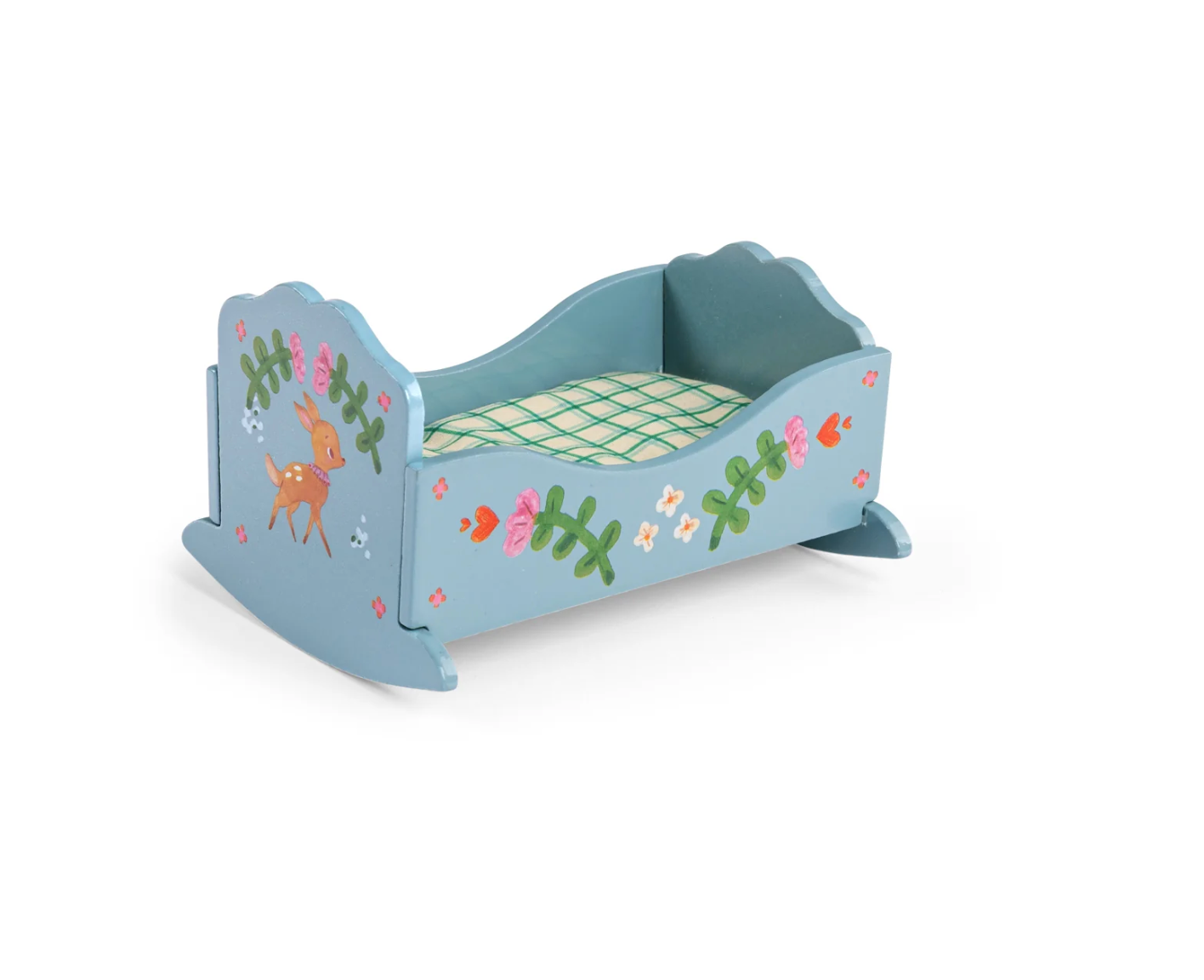 Doll Furniture - Les Minouchkas WOODEN CRADLE, with Mattress