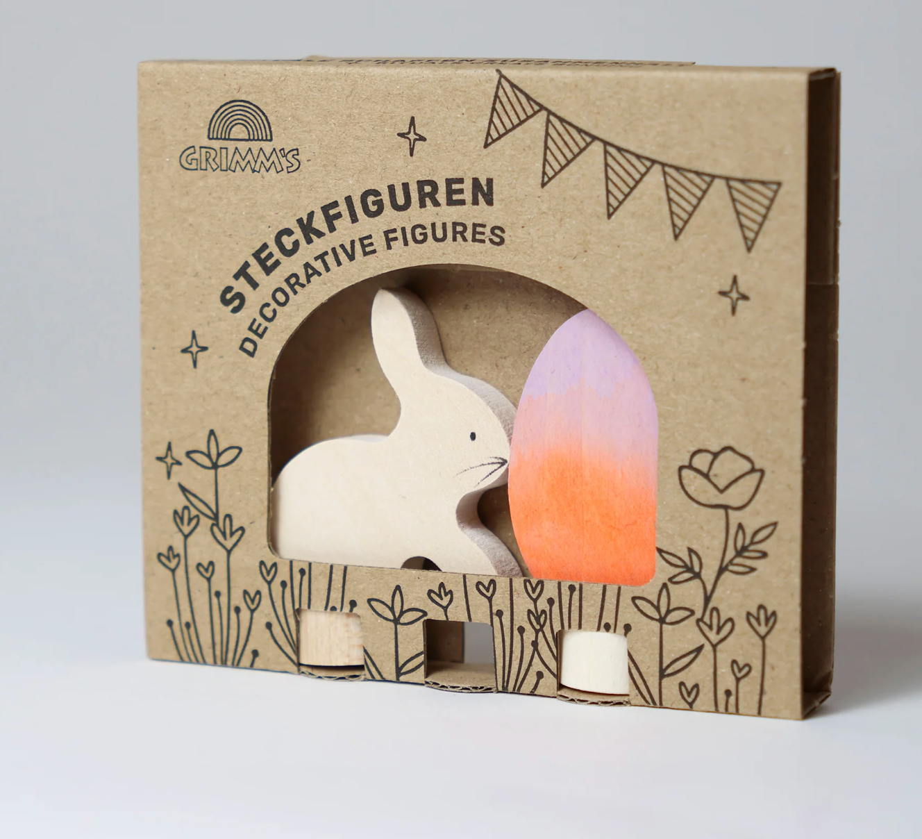 Wooden Deco by Grimm’s - EASTER BUNNY and EGG Set, both pieces!