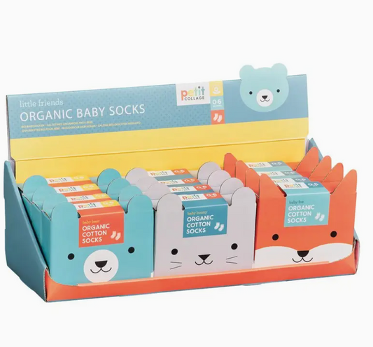 Baby Gear - BABY SOCKS, all organic cotton, 3 cute choices!