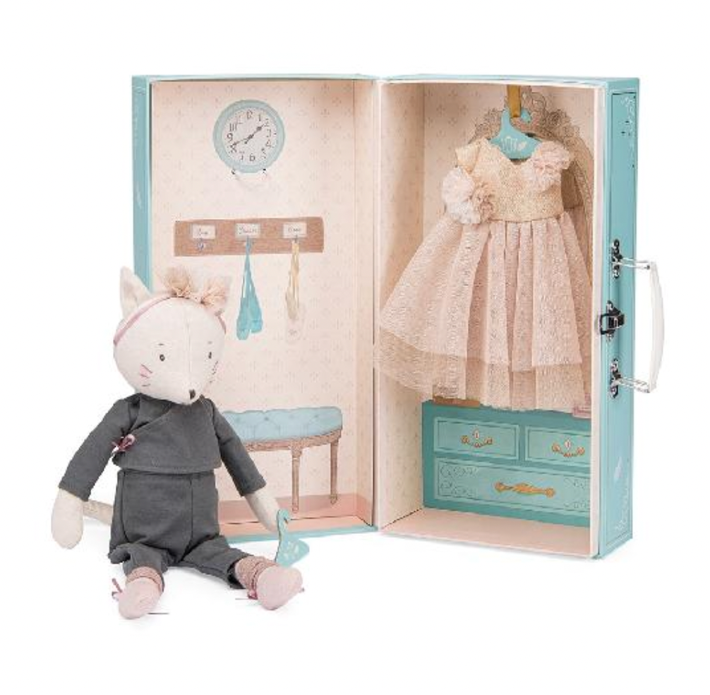 Soft Doll - RAG CAT DOLL, with TUTU and WARDROBE CASE (14 inches)