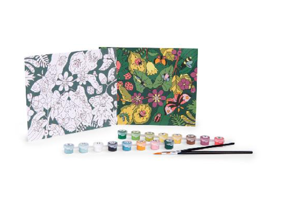 Art Activity Set - PAINT BY NUMBERS, BOTANICAL Scenes, 3 Paintings